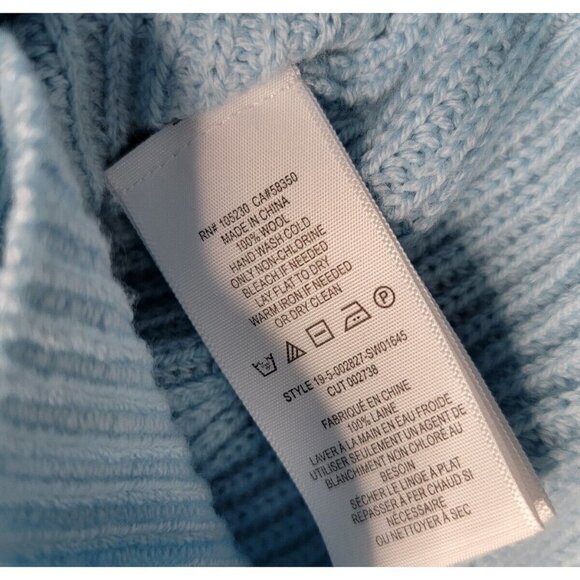 Joie Soleine Sweater Ice Blue Knitted 100% Wool Trumpet Balloon Sleeve Size XS - Picture 12 of 12